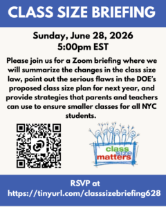 June 28, 2026 Class Size Briefing.